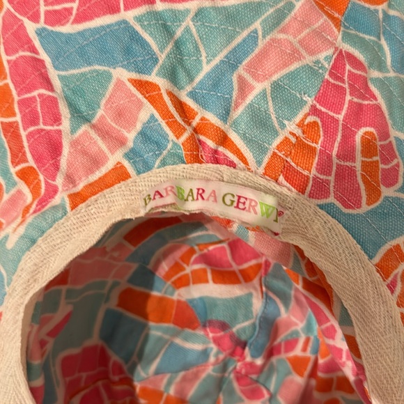 Barbara Gerwit Multicolor 100% Canvas Cotton Extra Wide Brim Sun Hat - Picture 5 of 8